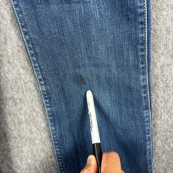 Wrangler Q-Baby Womens No-Gap Waistband Bootcut Jeans Size 0X34 Blue Stretch Den - Picture 10 of 16